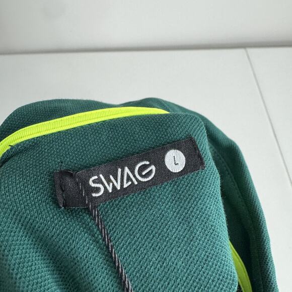 Swag Golf Masters Polo Shirt Mens Large Green Skull Logo Embroidered Performance - Picture 10 of 12